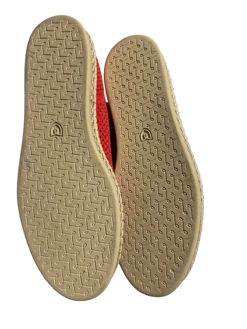 Rothys The Espadrille Flats Red Hot Knit Jute Rope Shoes Womens 9 Boho Preppy